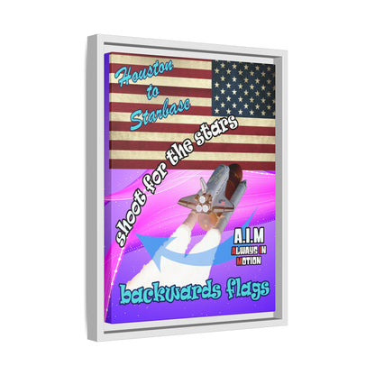 shoot for the stars - framed canvas art (purple-pink wave)