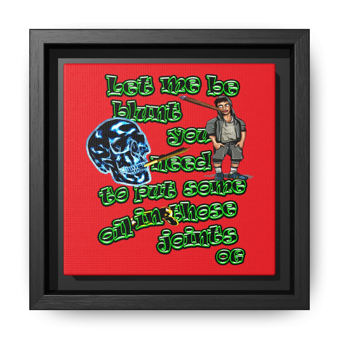 og - framed canvas art (red)