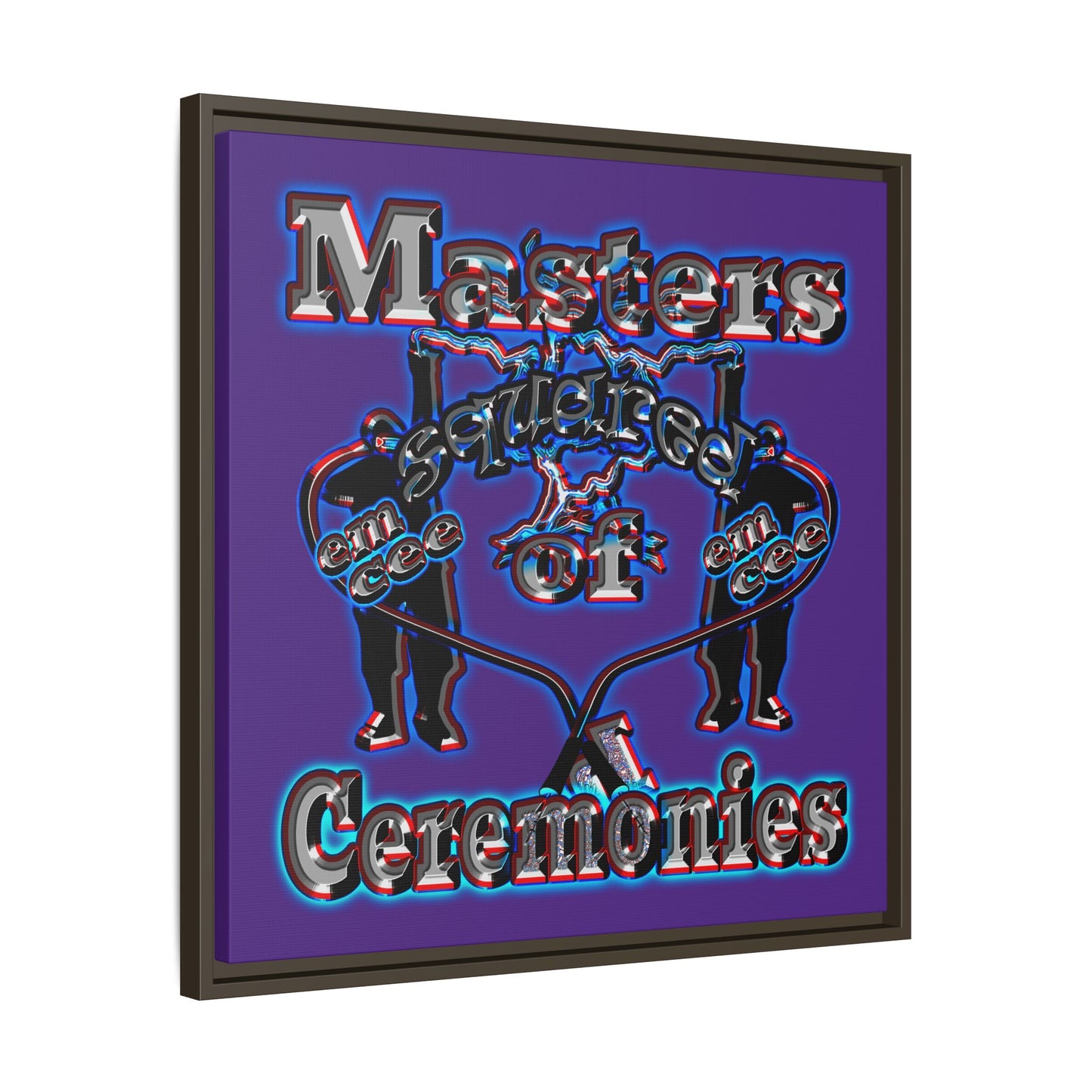 em cee squared - framed canvas art (purple)