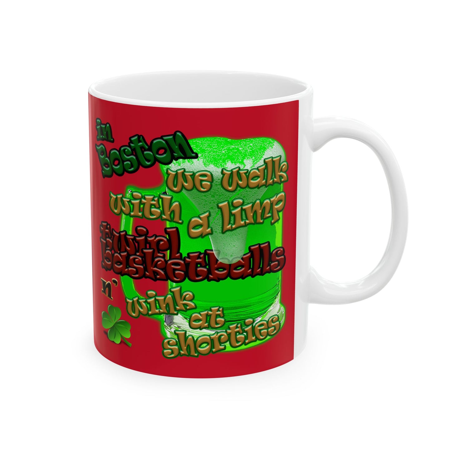 celtics logo - White Mug (dark red)