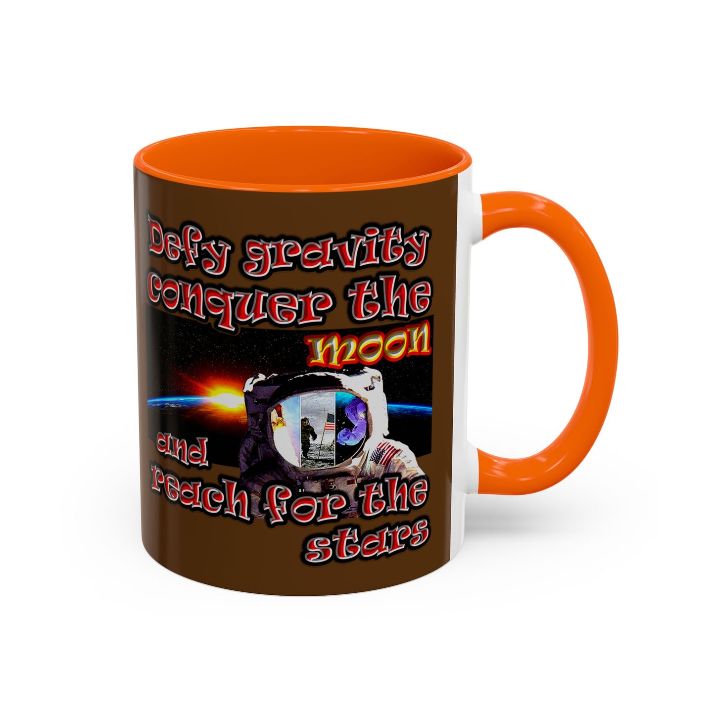 defy conquer reach - Accent Mug (brown)