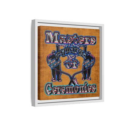 em cee squared - framed canvas art (brown papyrus)