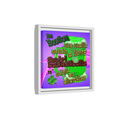 celtics logo - framed canvas art (purple-pink wave)