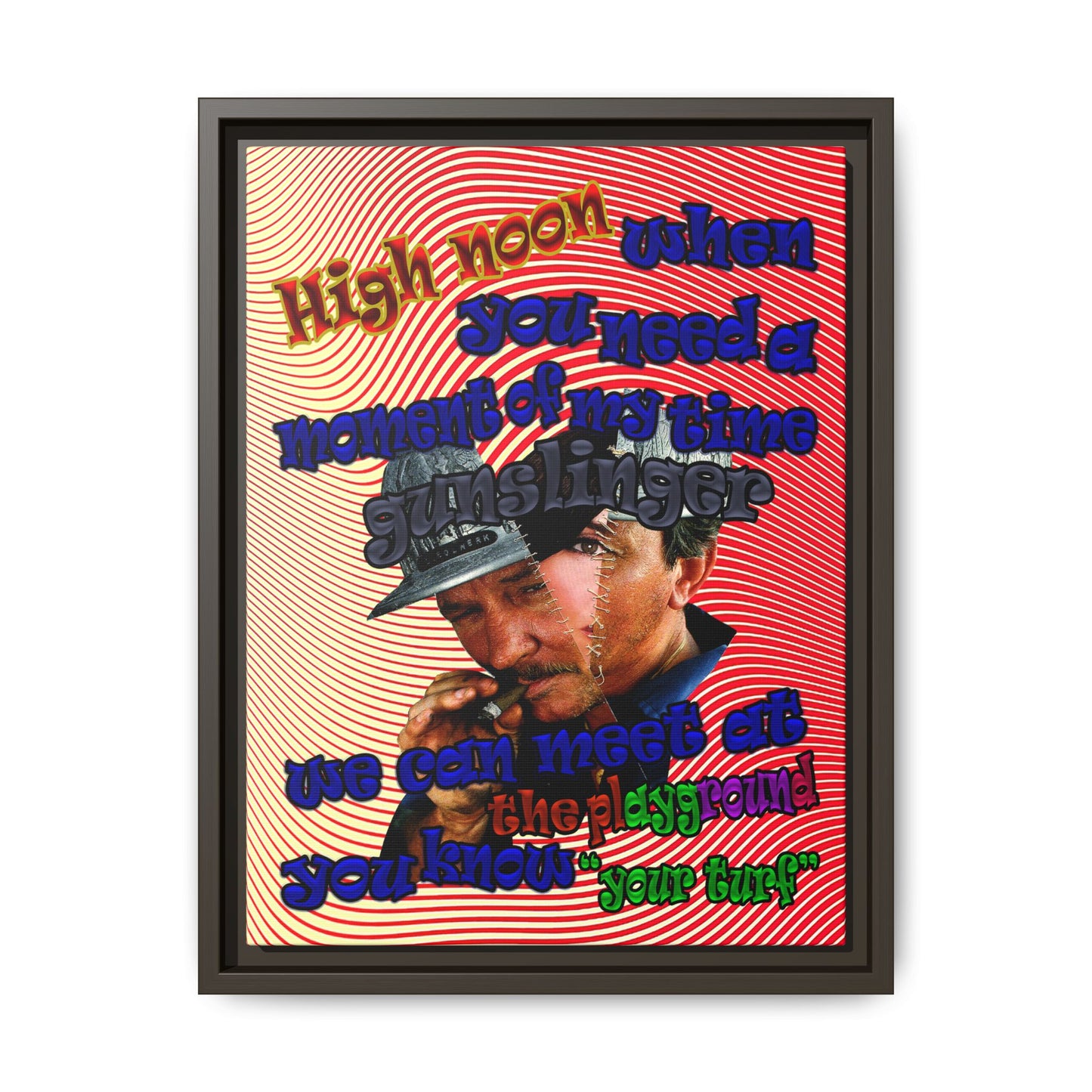 high noon - framed canvas art (yellow-orange wave)