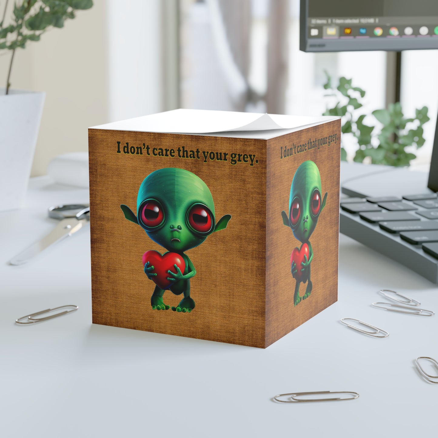 I don't care that your grey - note cube (brown papyrus)