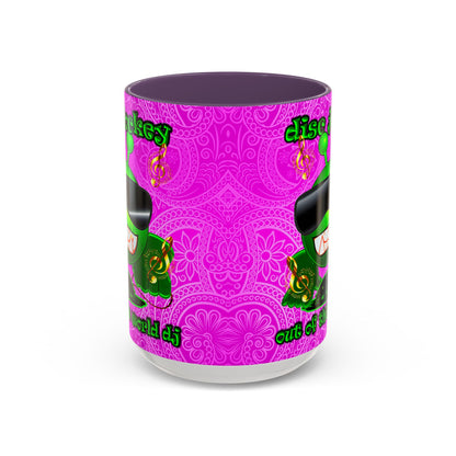 disc jockey - Accent Mug (pink swirl)