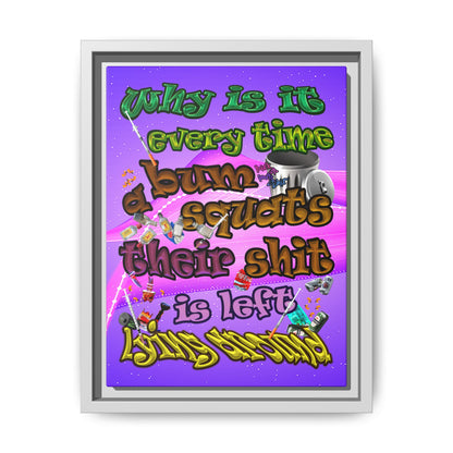 the bum's shit - framed canvas art (purple-pink wave)