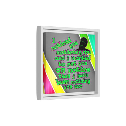noticed you noticing - framed canvas art (rainbow split)