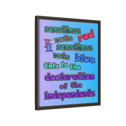 declaration of the independents - framed canvas art (light blue-purple wave)