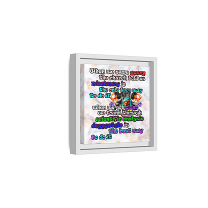 doggystyle - framed canvas art (white marble)