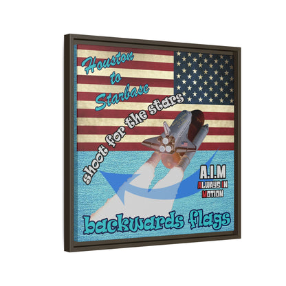 shoot for the stars - framed canvas art (faded blue)