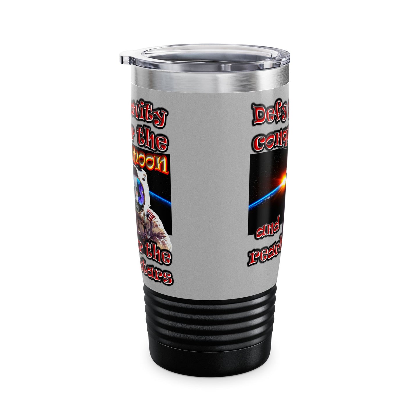 defy conquer reach - Ringneck Tumbler, 20oz (light grey)