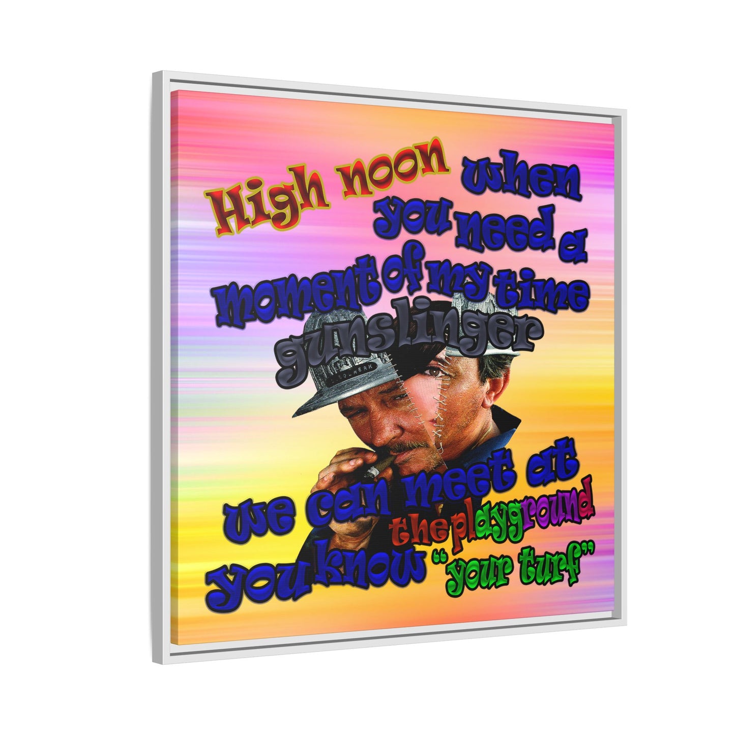 high noon - framed canvas art (color blur)