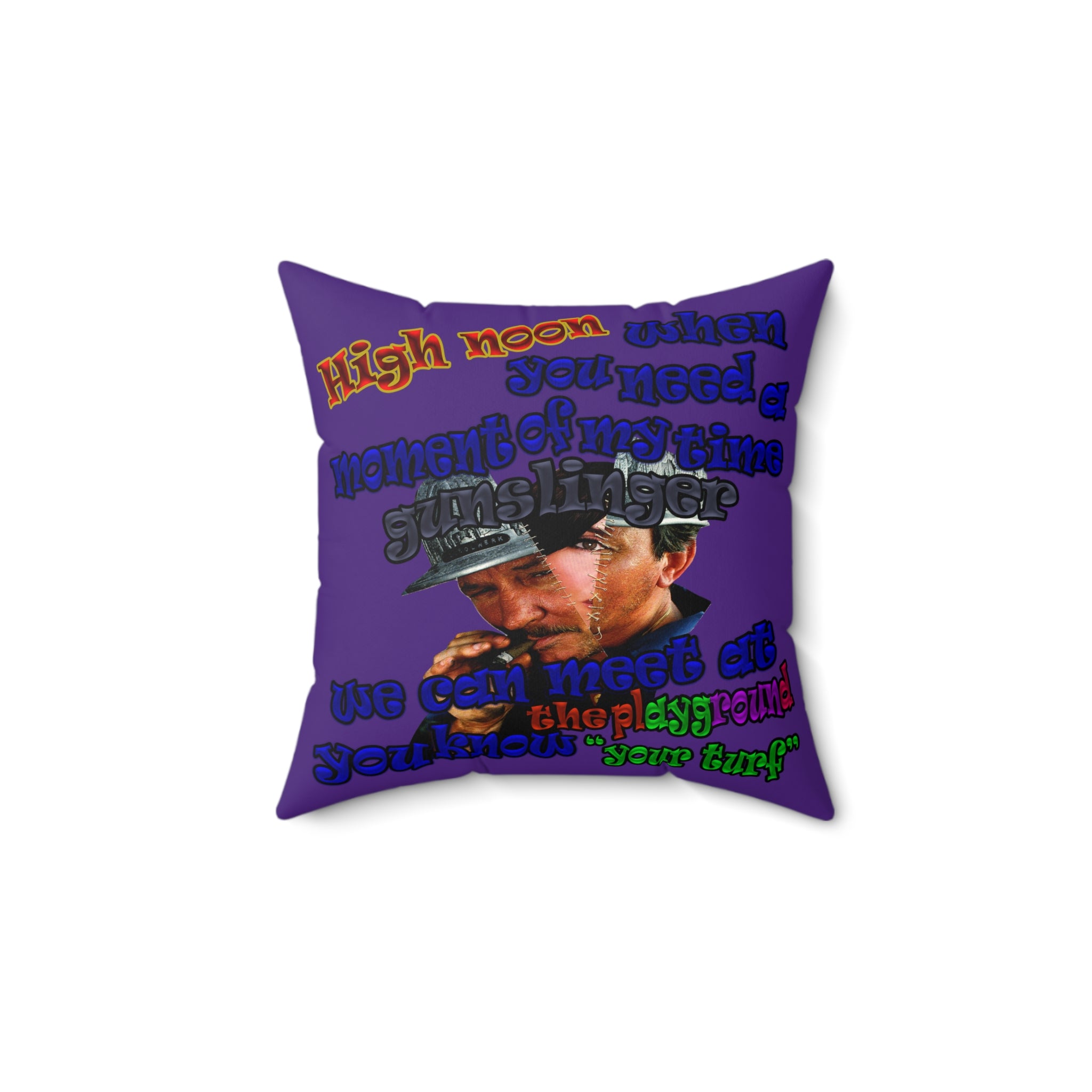high noon - Spun Polyester Square Pillow - (purple)