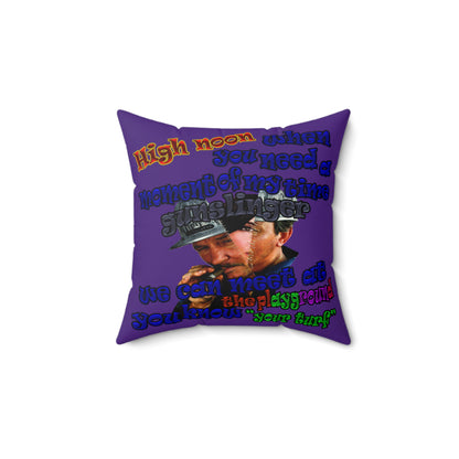 high noon - Spun Polyester Square Pillow - (purple)
