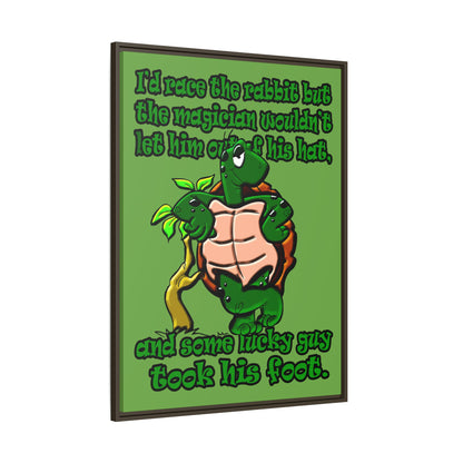 turtle race - framed canvas art (green)