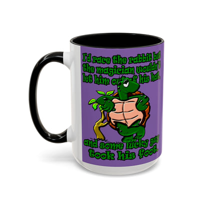 turtle race - Accent Mug (light purple)