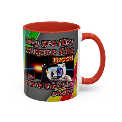 defy conquer reach - Accent Mug (rainbow split)