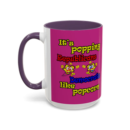 popping like popcorn - Accent Mug (pink)