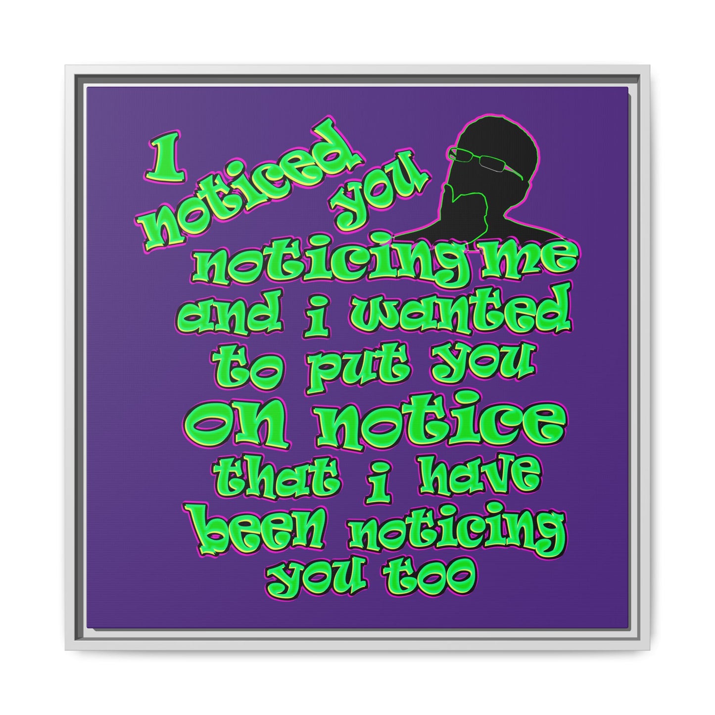 noticed you noticing - framed canvas art (purple)