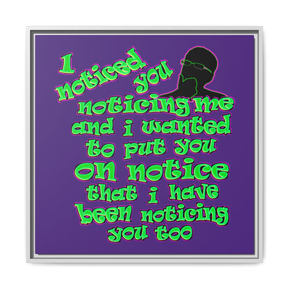 noticed you noticing - framed canvas art (purple)