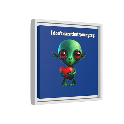 I don't care that your grey - framed canvas art (dark blue)