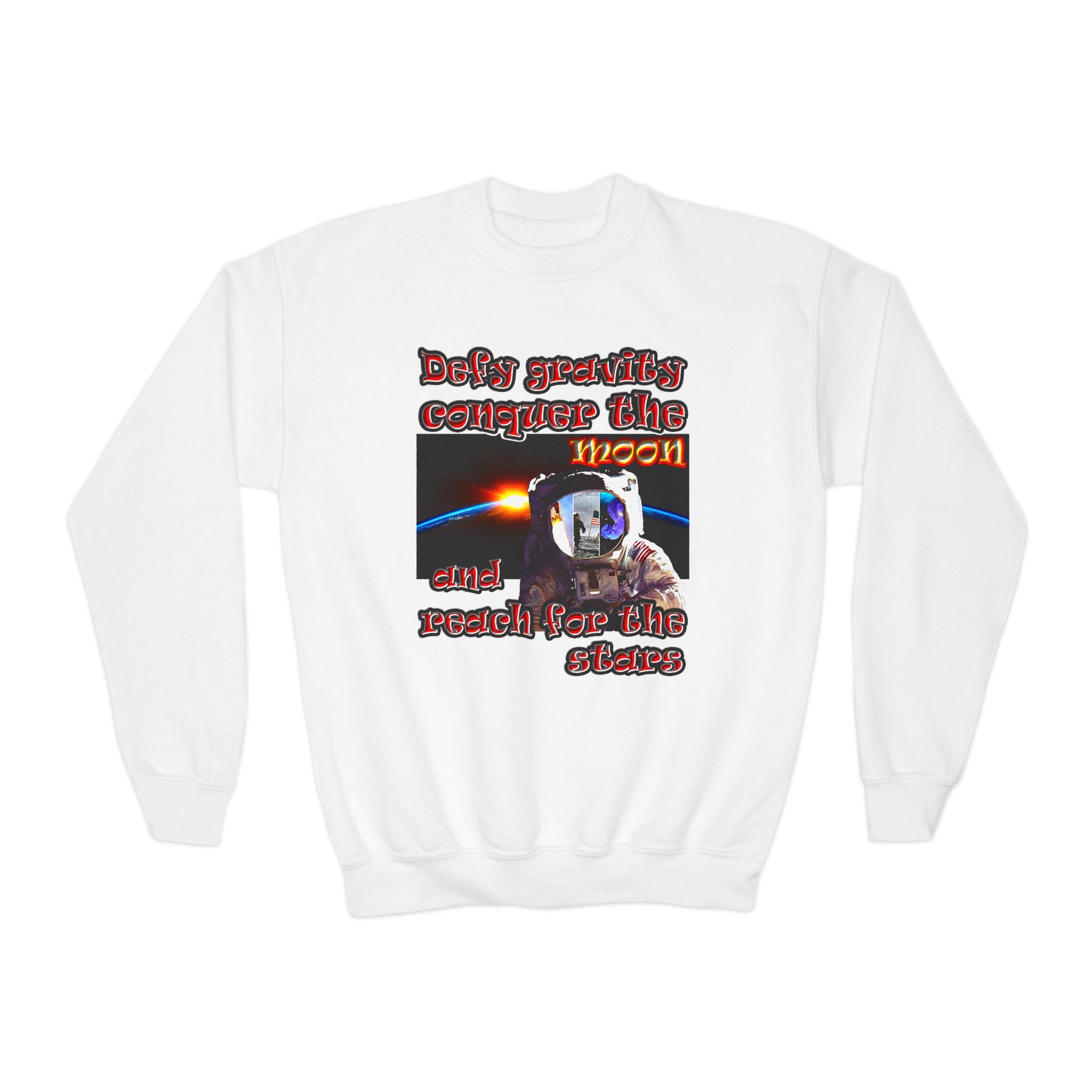 defy conquer reach - Youth Crewneck Sweatshirt