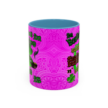 celtics logo - Accent Mug (pink swirl)