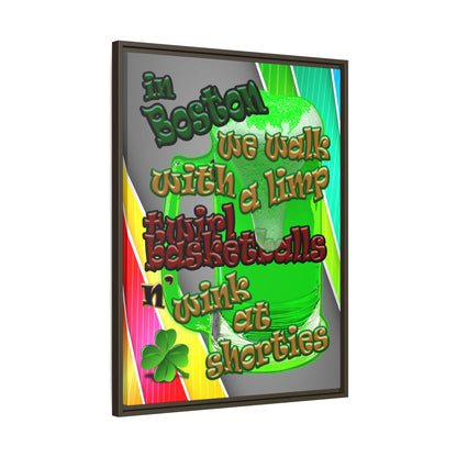 celtics logo - framed canvas art (rainbow split)