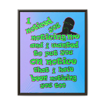 noticed you noticing - framed canvas art (light blue-purple wave)
