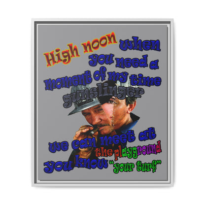 high noon - framed canvas art (grey)