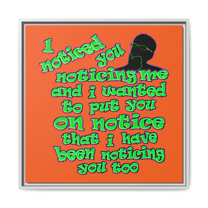 noticed you noticing - framed canvas art (orange)