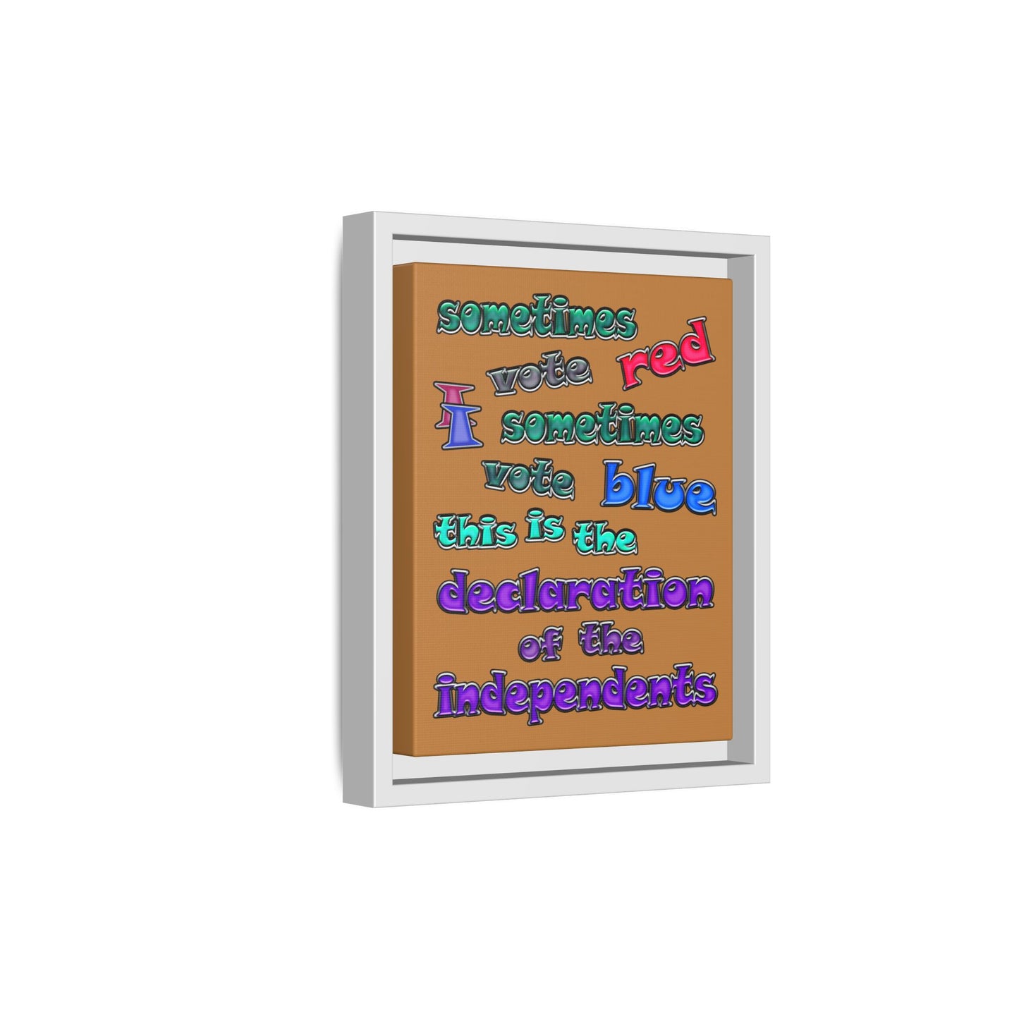 declaration of the independents - framed canvas art (light brown)