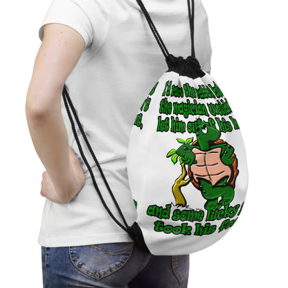 turtle race - Drawstring Bag (white)