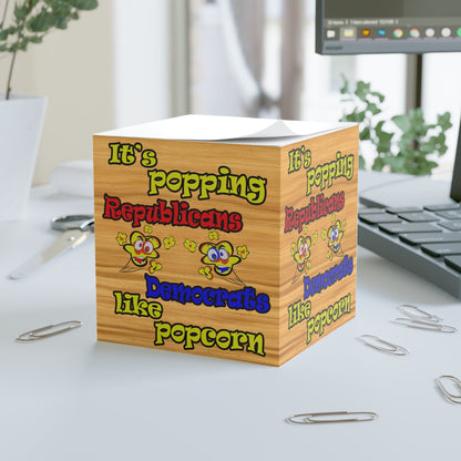 popping like popcorn - note cube (butterscotch wood finish)