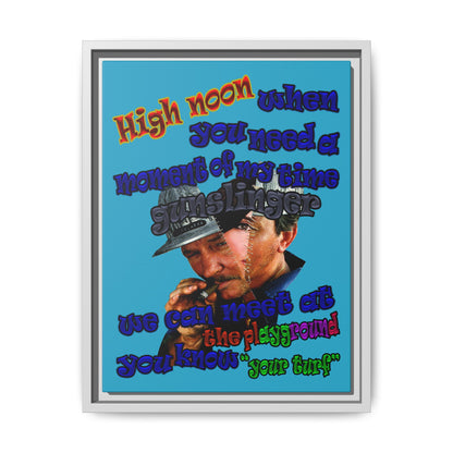 high noon - framed canvas art (turquoise)