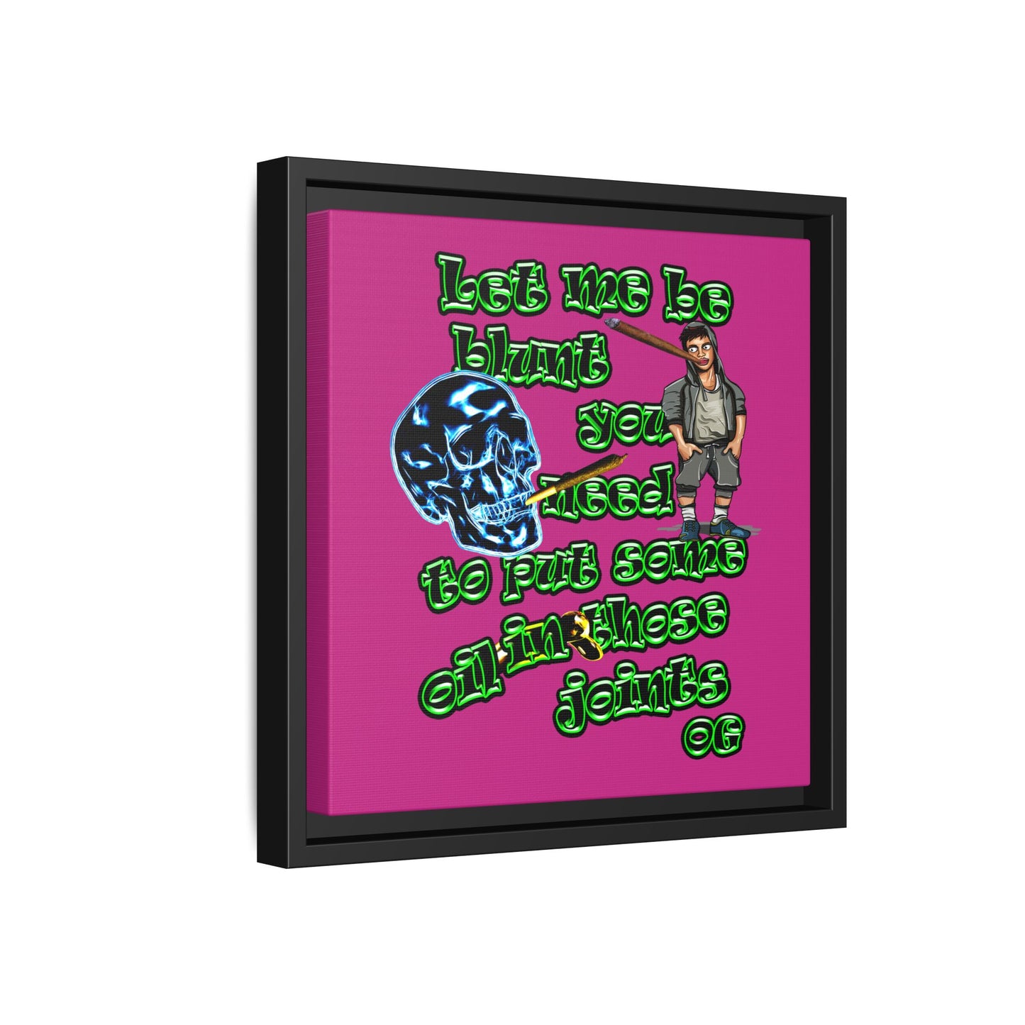 og - framed canvas art (pink)