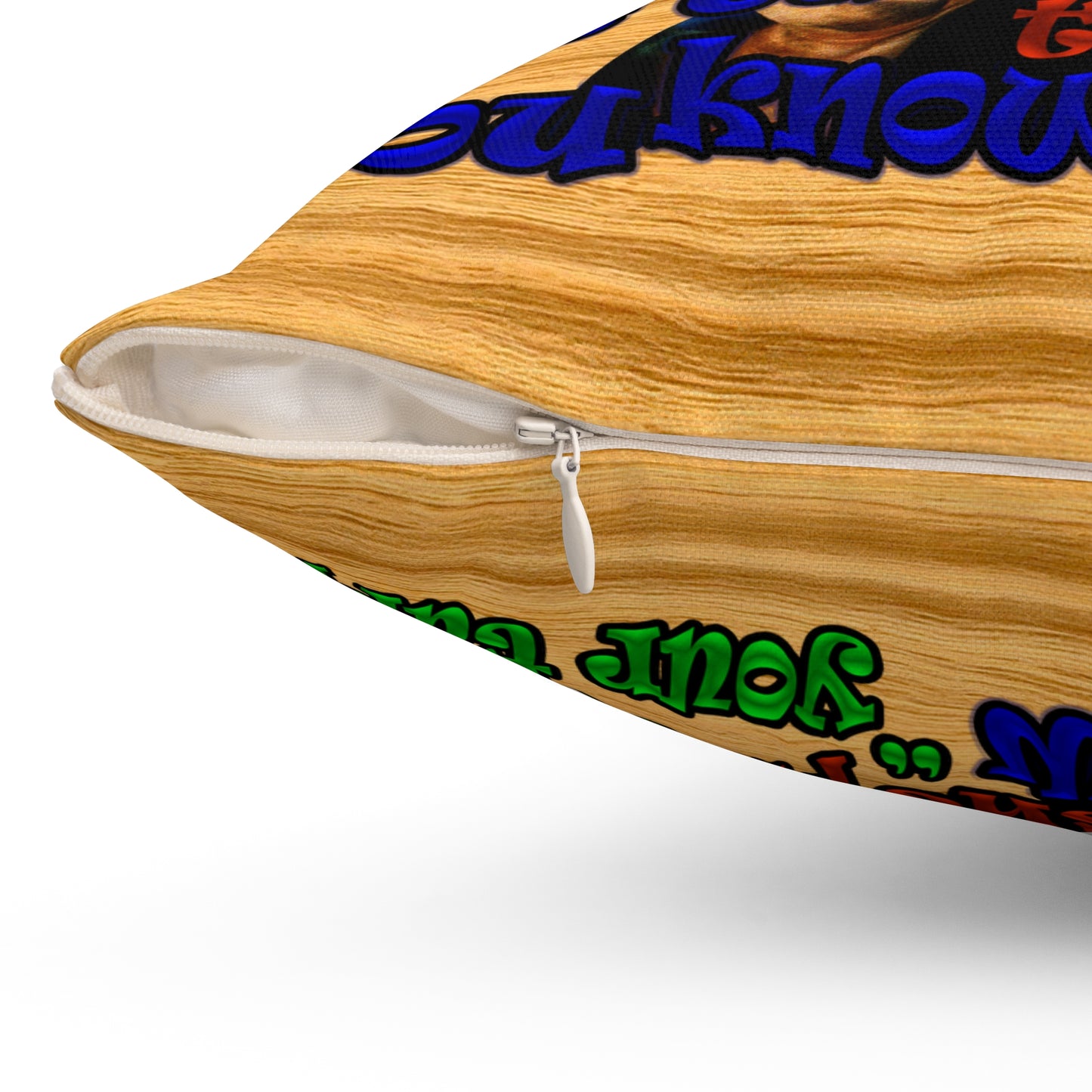 high noon - Spun Polyester Square Pillow - (butterscotch wood finish)