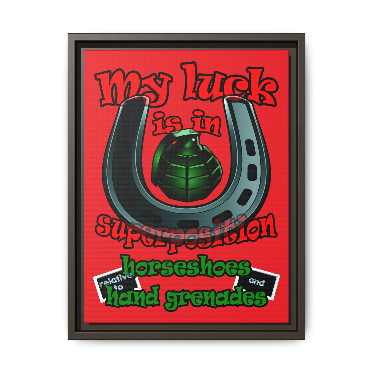 my luck - framed canvas art (red)