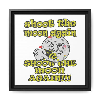 shoot the moon again - framed canvas art (white)