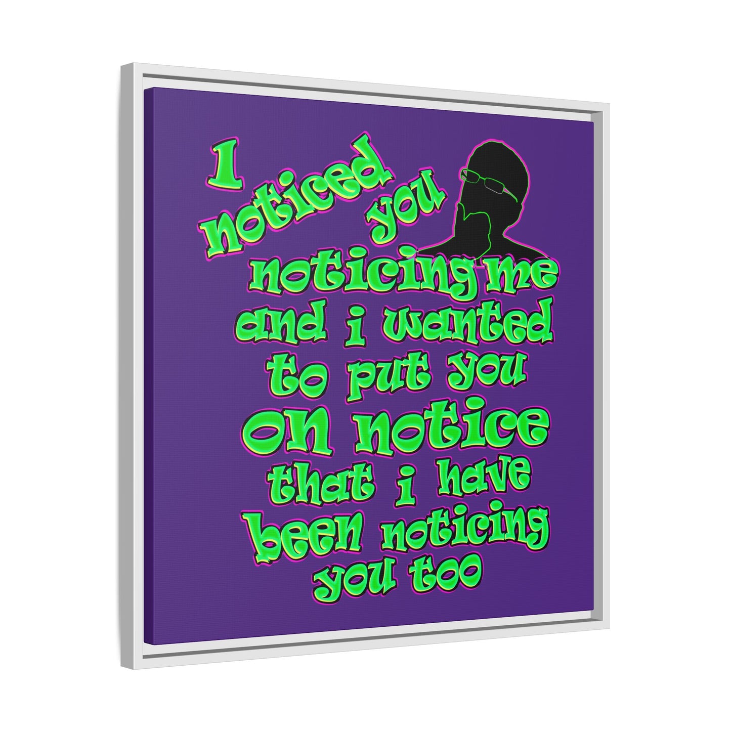 noticed you noticing - framed canvas art (purple)