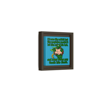 turtle race - framed canvas art (turquoise)