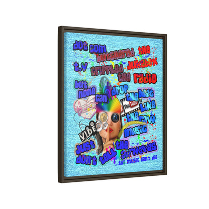 drop the beat - framed canvas art (faded blue)