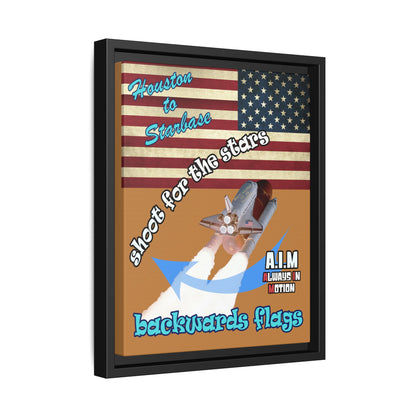 shoot for the stars - framed canvas art (light brown)