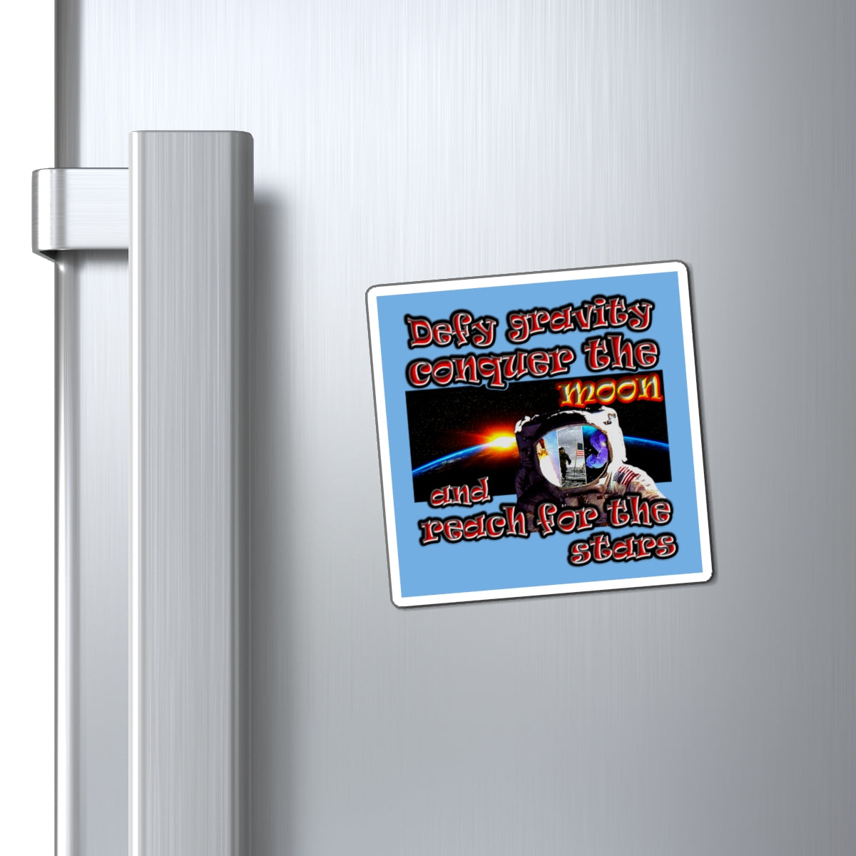 defy conquer reach - Magnets - (light blue)