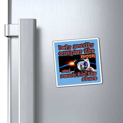 defy conquer reach - Magnets - (light blue)