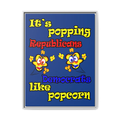 popping like popcorn - framed canvas art (dark blue)