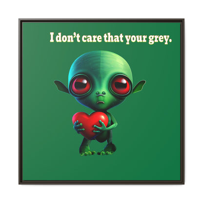 I don't care that your grey - framed canvas art (dark green)