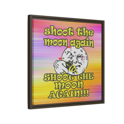 shoot the moon again - framed canvas art (color blur)