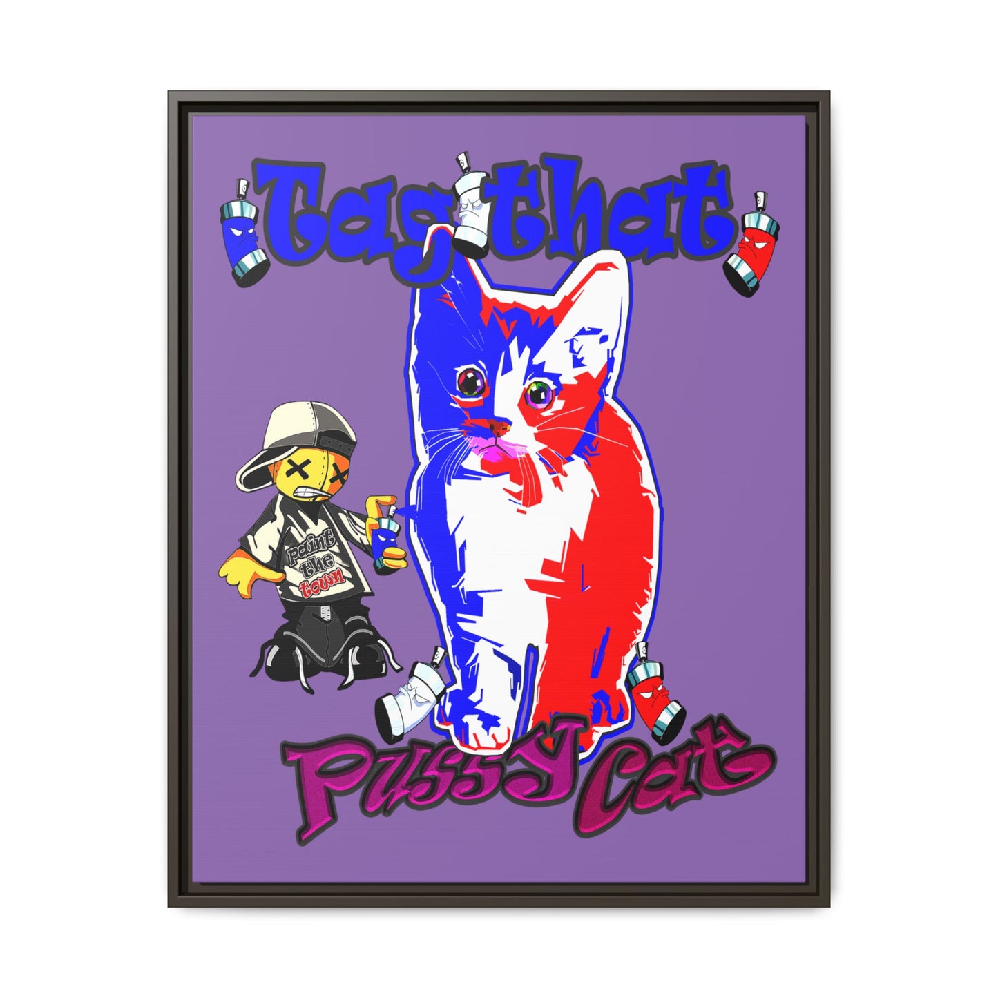 tag that - framed canvas art (light purple)